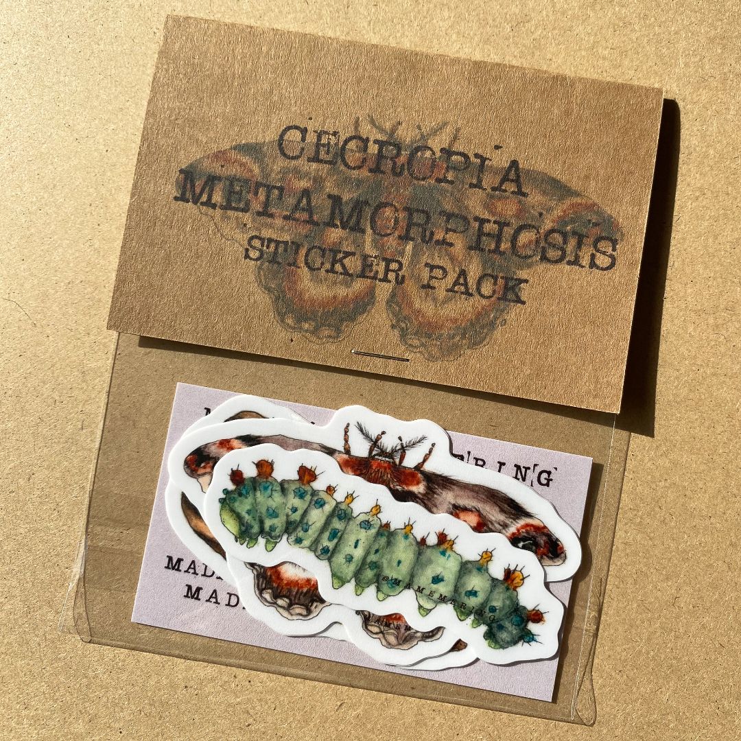 Cecropia Metamorphosis Sticker Pack